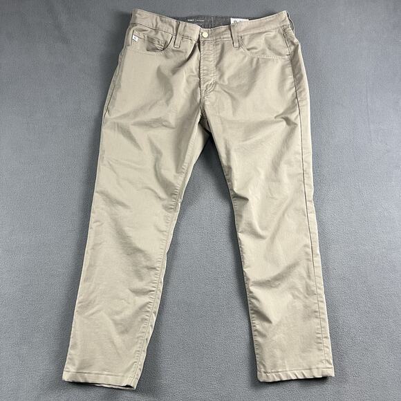 AG Adriano Goldschmied The Everett Jeans Mens 36X28 Beige Slim Straight Preppy - Picture 1 of 12